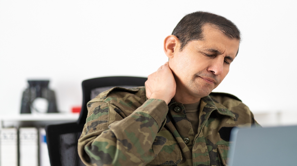 veteran with neck pain